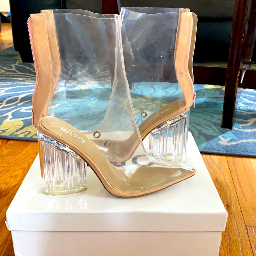 EGO clear platform bootie size 9.